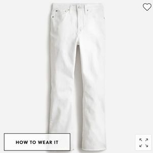 J. Crew 10" demi-boot crop jean in white